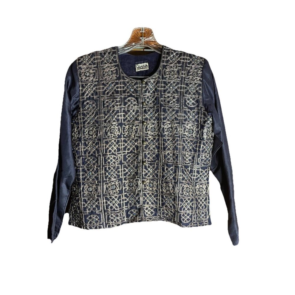 Vintage Jacket Womens S/M Sequin Beaded 80s Party VAMA Bombay India 34
